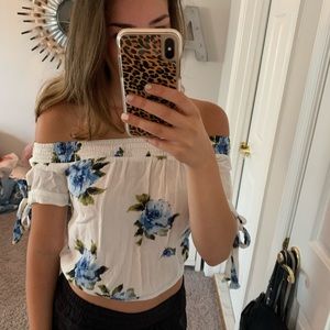 Kendall & Kylie floral off the shoulder top